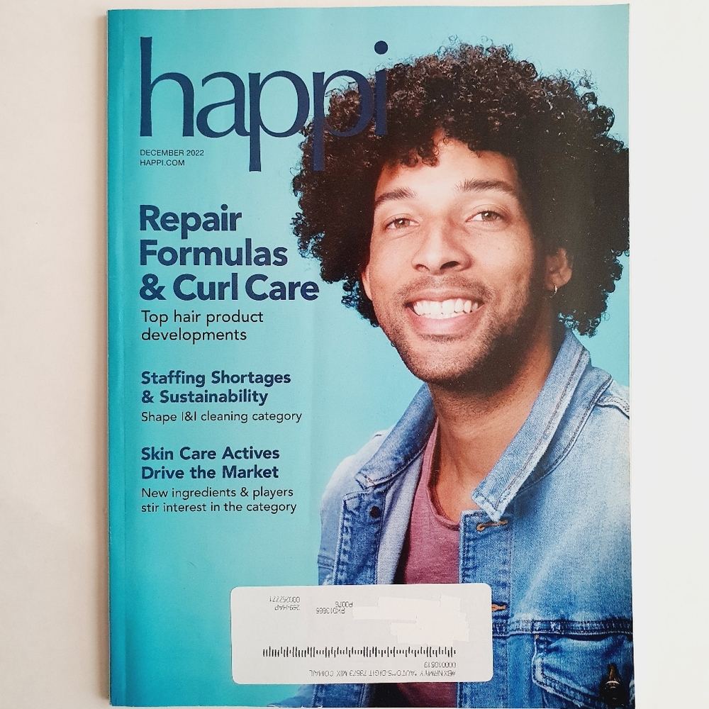Happi Magazine December, 2022 Repair Formulas & Curl Care.